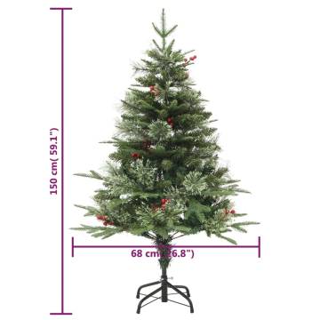 150cm Pre-lit Christmas Tree with Pine Cones | Hipomarket UK