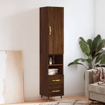 Highboard Brown Oak - Stylish Engineered Wood Storage Unit