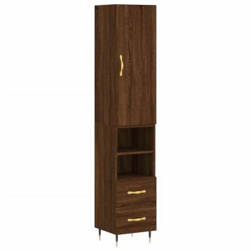 Highboard Brown Oak - Stylish Engineered Wood Storage Unit