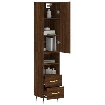 Highboard Brown Oak - Stylish Engineered Wood Storage Unit