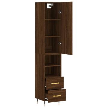 Highboard Brown Oak - Stylish Engineered Wood Storage Unit