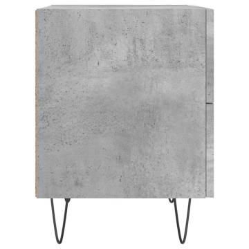 Stylish Bedside Cabinet - Concrete Grey, 40x35x47.5 cm