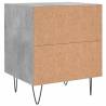 Stylish Bedside Cabinet - Concrete Grey, 40x35x47.5 cm