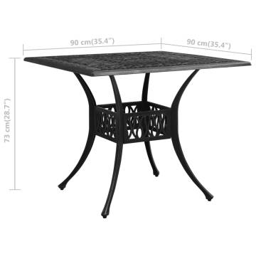 Garden Table Black 90x90 cm - Cast Aluminium | HipoMarket