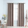 Blackout Curtains with Metal Rings - Taupe 140x245 cm