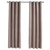 Blackout Curtains with Metal Rings - Taupe 140x245 cm