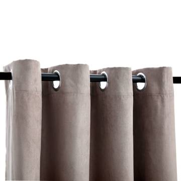 Blackout Curtains with Metal Rings - Taupe 140x245 cm