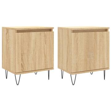 Elegant Sonoma Oak Bedside Cabinets - 2 pcs | Hipomarket UK