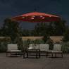 Cantilever Umbrella with LED Lights - Terracotta | Hipo Market