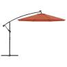 Cantilever Umbrella with LED Lights - Terracotta | Hipo Market