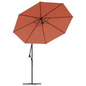 Cantilever Umbrella with LED Lights - Terracotta | Hipo Market