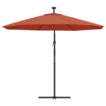 Cantilever Umbrella with LED Lights - Terracotta | Hipo Market