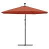 Cantilever Umbrella with LED Lights - Terracotta | Hipo Market