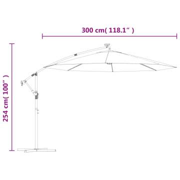 Cantilever Umbrella with LED Lights - Terracotta | Hipo Market