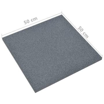 Fall Protection Tiles - 6 pcs Rubber Grey 50x50 cm | HipoMarket