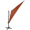 Cantilever Umbrella with LED Lights - Terracotta 300 cm