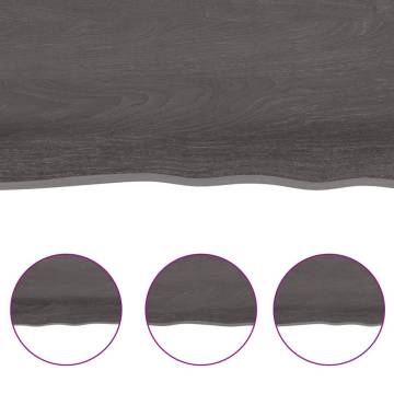 Bathroom Countertop Dark Brown - Solid Oak Wood 100x30 cm