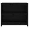 Book Cabinet Black 80x35x68cm - Solid Pine Wood Storage