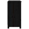 Book Cabinet Black 80x35x68cm - Solid Pine Wood Storage