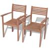 Stackable Garden Chairs 2 pcs Solid Teak Wood Quantity in Package 2 Number of 1 