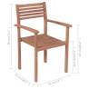 Stackable Garden Chairs - 2pcs Solid Teak Wood | HipoMarket