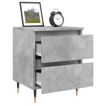 Elegant Concrete Grey Bedside Cabinet - Stylish Storage Solution