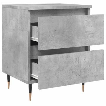 Elegant Concrete Grey Bedside Cabinet - Stylish Storage Solution