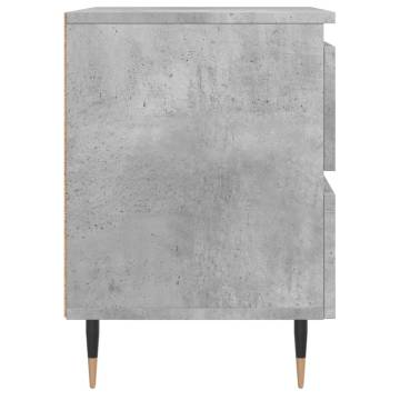 Elegant Concrete Grey Bedside Cabinet - Stylish Storage Solution