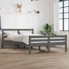 Bed Frame Grey Solid Wood 160x200 cm Colour grey Size 160 x 200 cm 