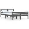 Grey Solid Wood Bed Frame 160x200 cm - Modern & Sturdy