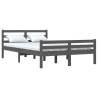 Grey Solid Wood Bed Frame 160x200 cm - Modern & Sturdy