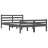 Grey Solid Wood Bed Frame 160x200 cm - Modern & Sturdy