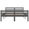 Grey Solid Wood Bed Frame 160x200 cm - Modern & Sturdy