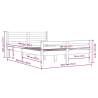 Grey Solid Wood Bed Frame 160x200 cm - Modern & Sturdy