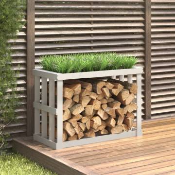 Outdoor Log Holder White - Solid Pine Wood 108x52x74 cm