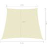 Sunshade Sail Oxford Fabric Trapezium 2/4x3 m - Cream