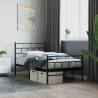 Metal Bed Frame with Headboard and Footboard Black 107x203 cm Colour black Size 107 x 203 cm Model with headboard & footboard 