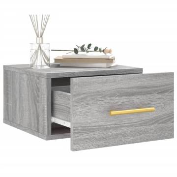 Wall-mounted Bedside Cabinets - Grey Sonoma - 2 pcs