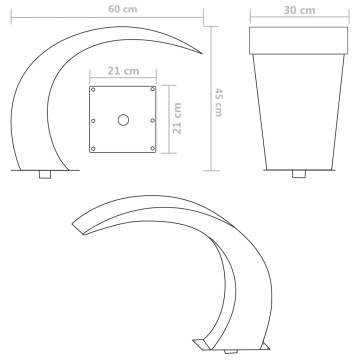 Garden Waterfall Pool Fountain - Stainless Steel 45x30x60 cm