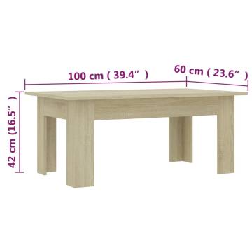 Sonoma Oak Coffee Table - Stylish & Durable | Hipomarket