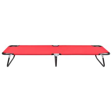 Folding Sun Lounger Red Steel - Portable & Stylish Relaxation