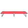 Folding Sun Lounger Red Steel - Portable & Stylish Relaxation