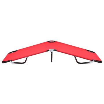 Folding Sun Lounger Red Steel - Portable & Stylish Relaxation