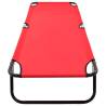 Folding Sun Lounger Red Steel - Portable & Stylish Relaxation