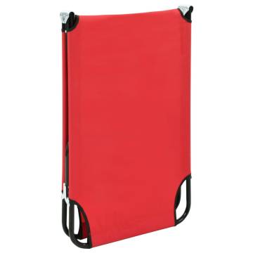 Folding Sun Lounger Red Steel - Portable & Stylish Relaxation