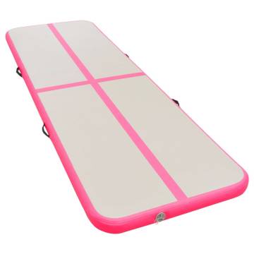 Inflatable Gymnastics Mat with Pump | 500x100x10 cm - Pink