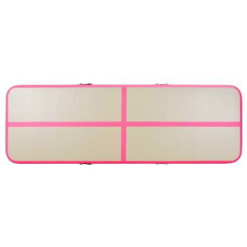 Inflatable Gymnastics Mat with Pump | 500x100x10 cm - Pink