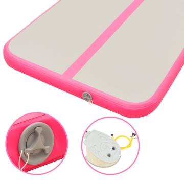 Inflatable Gymnastics Mat with Pump | 500x100x10 cm - Pink