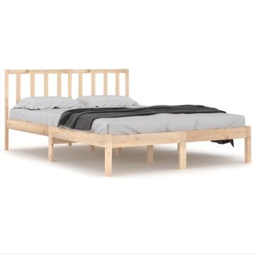 Solid Wood Pine Bed Frame 120x190 cm Small Double - Hipomarket