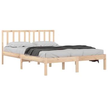 Solid Wood Pine Bed Frame 120x190 cm Small Double - Hipomarket